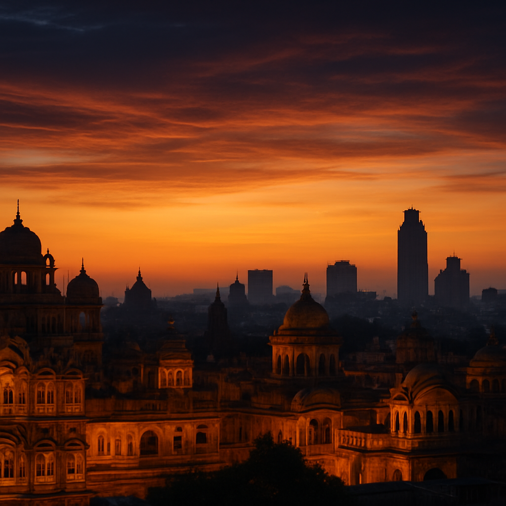 Majestic Jaipur skyline at dusk with heritage architecture